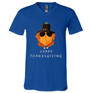 Thanksgiving For Friends Funny Turkey Gift V-Neck T-Shirt