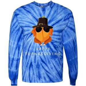 Thanksgiving For Friends Funny Turkey Gift Tie-Dye Long Sleeve Shirt