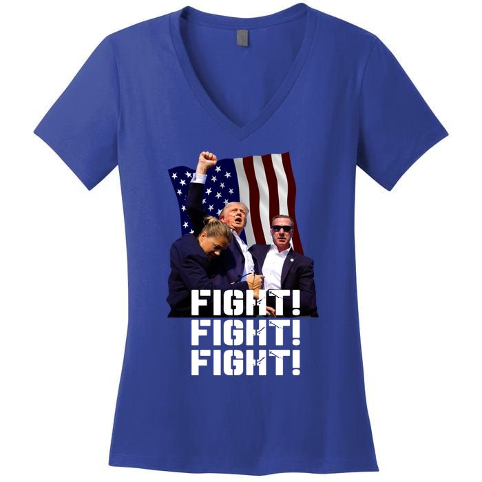 Trump Fight Fight Fight Gift Women's V-Neck T-Shirt