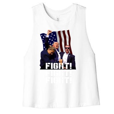 Trump Fight Fight Fight Gift Women's Racerback Cropped Tank