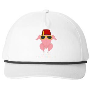 Thanksgiving For Friends Funny Turkey Head Snapback Five-Panel Rope Hat