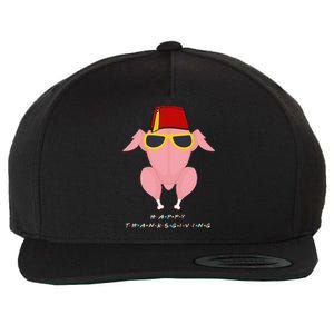 Thanksgiving For Friends Funny Turkey Head Wool Snapback Cap