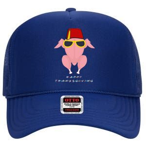 Thanksgiving For Friends Funny Turkey Head High Crown Mesh Back Trucker Hat