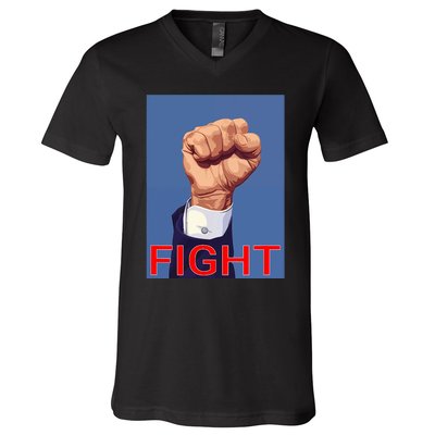 Trump Fist. Fight Fight Fight V-Neck T-Shirt