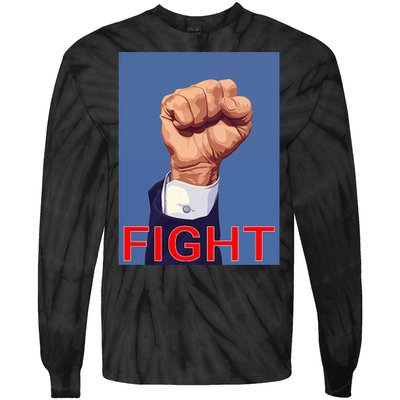 Trump Fist. Fight Fight Fight Tie-Dye Long Sleeve Shirt