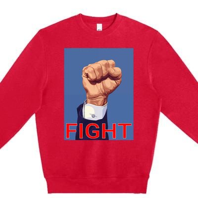 Trump Fist. Fight Fight Fight Premium Crewneck Sweatshirt