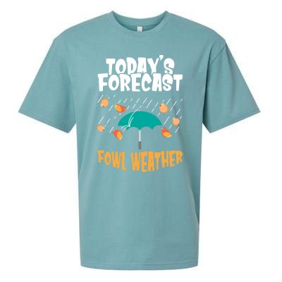 Today's Forecast Fowl Weather Cute Gift Meteorologist Bird Day Gift Cute Gift Sueded Cloud Jersey T-Shirt