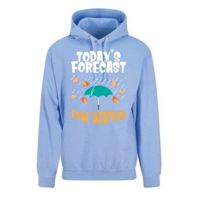 Today's Forecast Fowl Weather Cute Gift Meteorologist Bird Day Gift Cute Gift Unisex Surf Hoodie