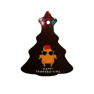 Thanksgiving For Friends Funny Turkey Ceramic Tree Ornament