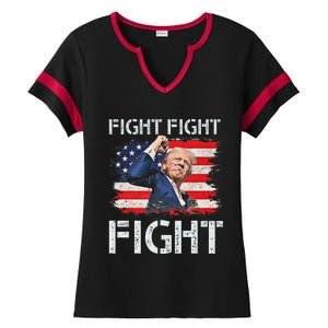 Trump Fight Fight Fight Bold Message Design Ladies Halftime Notch Neck Tee