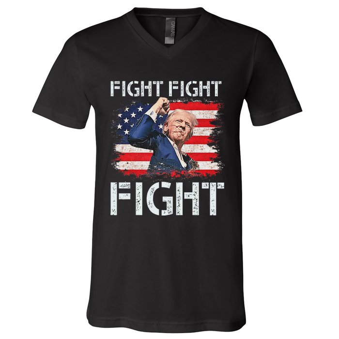 Trump Fight Fight Fight Bold Message Design V-Neck T-Shirt