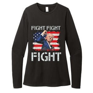 Trump Fight Fight Fight Bold Message Design Womens CVC Long Sleeve Shirt