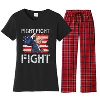 Trump Fight Fight Fight Bold Message Design Women's Flannel Pajama Set