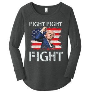 Trump Fight Fight Fight Bold Message Design Women's Perfect Tri Tunic Long Sleeve Shirt