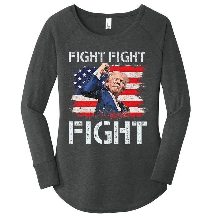 Trump Fight Fight Fight Bold Message Design Women's Perfect Tri Tunic Long Sleeve Shirt