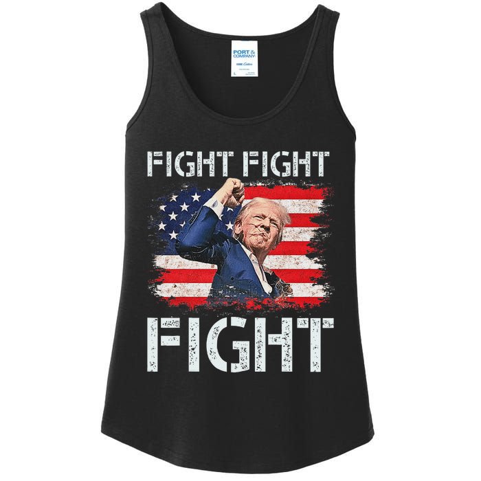 Trump Fight Fight Fight Bold Message Design Ladies Essential Tank