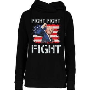 Trump Fight Fight Fight Bold Message Design Womens Funnel Neck Pullover Hood