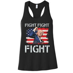 Trump Fight Fight Fight Bold Message Design Women's Racerback Tank