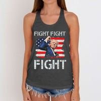 Trump Fight Fight Fight Bold Message Design Women's Knotted Racerback Tank