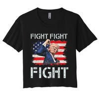 Trump Fight Fight Fight Bold Message Design Women's Crop Top Tee