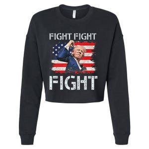 Trump Fight Fight Fight Bold Message Design Cropped Pullover Crew