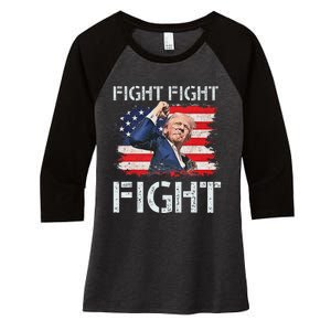 Trump Fight Fight Fight Bold Message Design Women's Tri-Blend 3/4-Sleeve Raglan Shirt