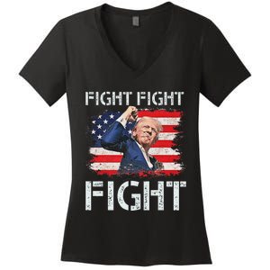 Trump Fight Fight Fight Bold Message Design Women's V-Neck T-Shirt