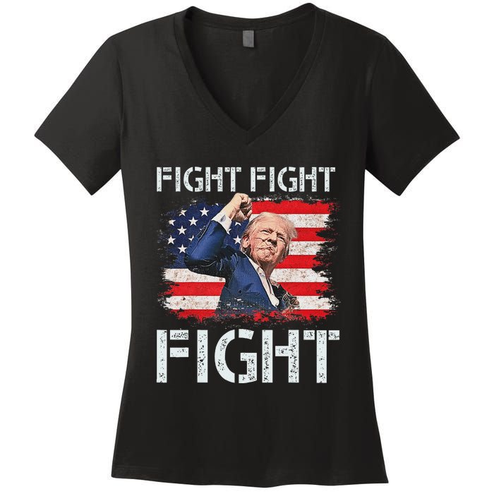 Trump Fight Fight Fight Bold Message Design Women's V-Neck T-Shirt