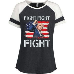 Trump Fight Fight Fight Bold Message Design Enza Ladies Jersey Colorblock Tee