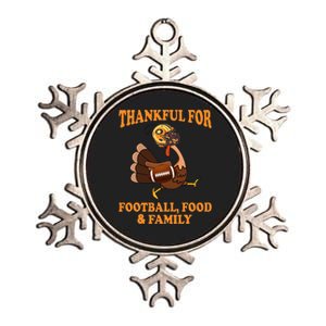 Thankful For Football Food Family Thankful Turkey Metallic Star Ornament