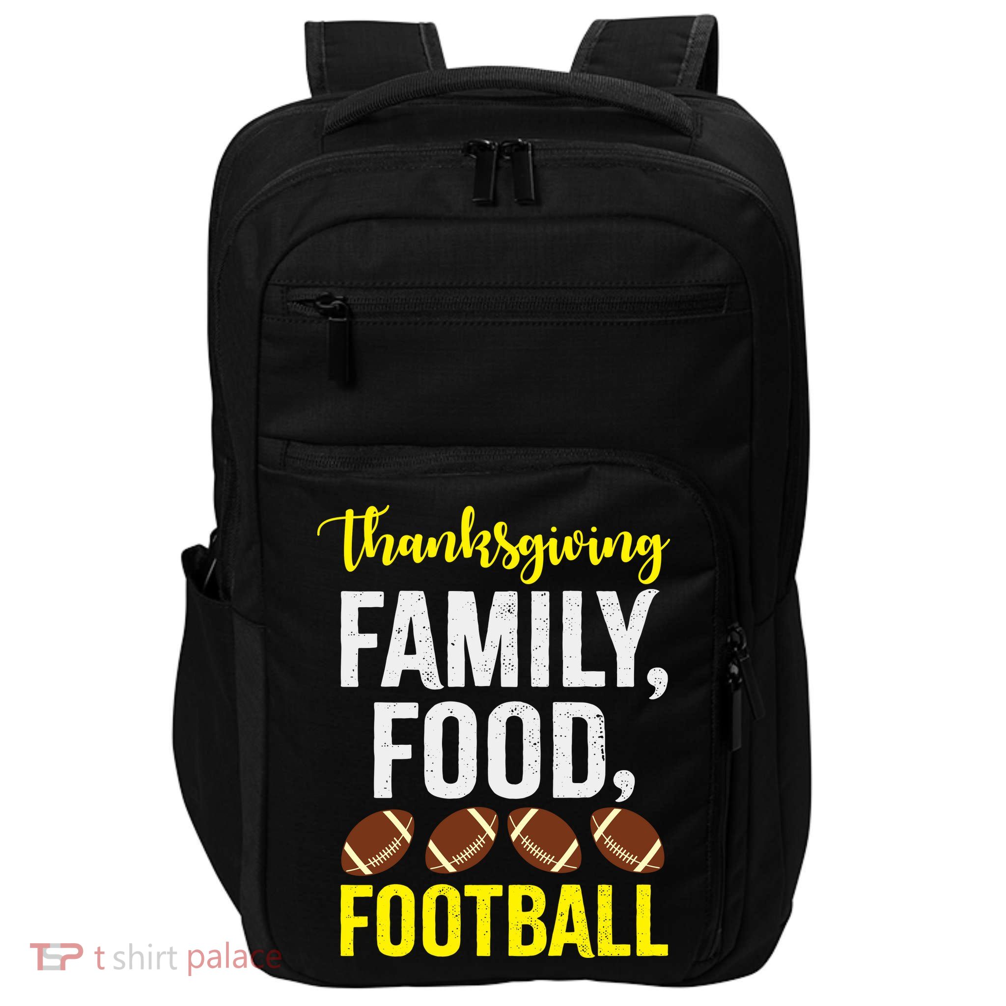 Thanksgiving Family Food Football Impact Tech Backpack