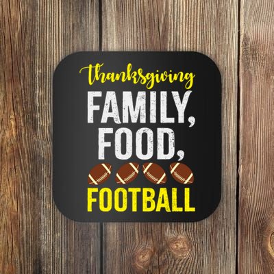 Thanksgiving Family Food Football Coaster