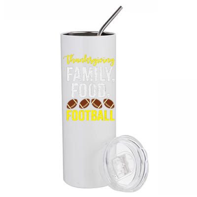 Thanksgiving Family Food Football Stainless Steel Tumbler