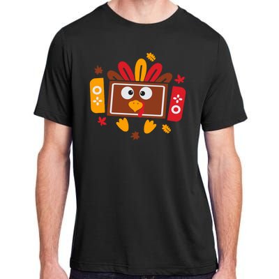 Turkey Face Funny Gaming Gamer Thanksgiving Adult ChromaSoft Performance T-Shirt