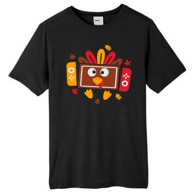 Turkey Face Funny Gaming Gamer Thanksgiving Tall Fusion ChromaSoft Performance T-Shirt