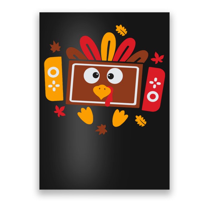 Turkey Face Funny Gaming Gamer Thanksgiving Poster