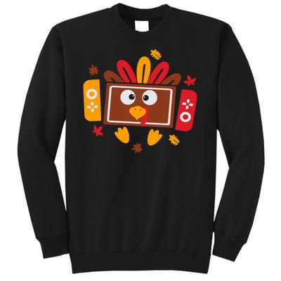 Turkey Face Funny Gaming Gamer Thanksgiving Tall Sweatshirt