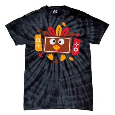 Turkey Face Funny Gaming Gamer Thanksgiving Tie-Dye T-Shirt