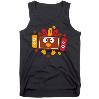 Turkey Face Funny Gaming Gamer Thanksgiving Tank Top