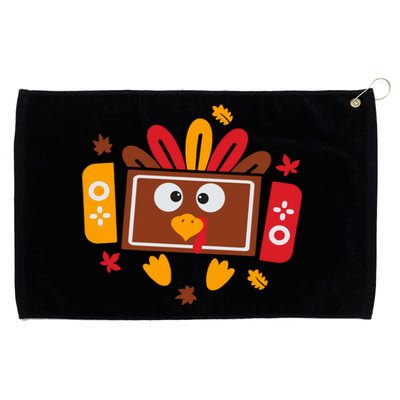 Turkey Face Funny Gaming Gamer Thanksgiving Grommeted Golf Towel