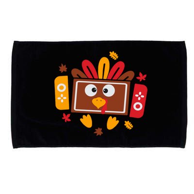 Turkey Face Funny Gaming Gamer Thanksgiving Microfiber Hand Towel