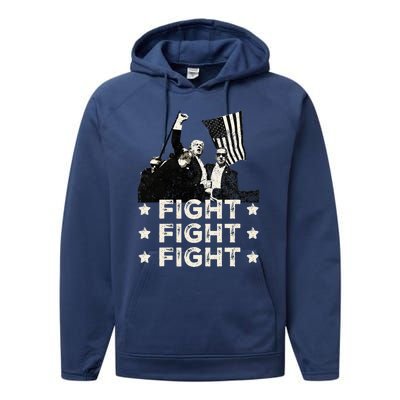 Trump Fight Fight Fight Performance Fleece Hoodie