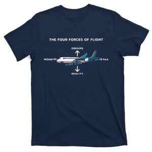 The Four Forces Of Flight Pilot Flying Aircraft Airplane T-Shirt