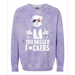 Trump Fight Fight Fight You Missed Fckers Colorblast Crewneck Sweatshirt