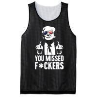 Trump Fight Fight Fight You Missed Fckers Mesh Reversible Basketball Jersey Tank