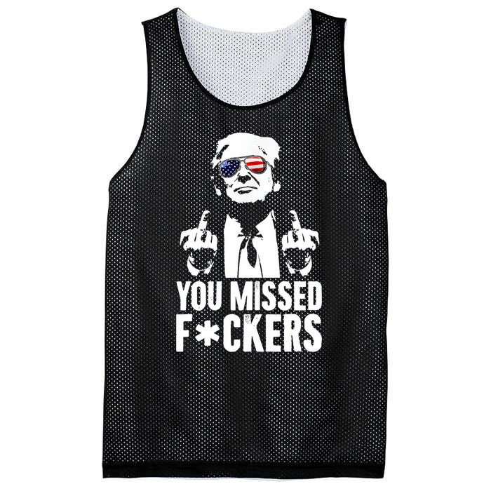 Trump Fight Fight Fight You Missed Fckers Mesh Reversible Basketball Jersey Tank