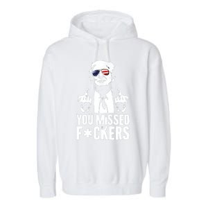 Trump Fight Fight Fight You Missed Fckers Garment-Dyed Fleece Hoodie