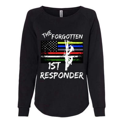 The Forgotten First Responder Tribute To Electrical Lineman Womens California Wash Sweatshirt