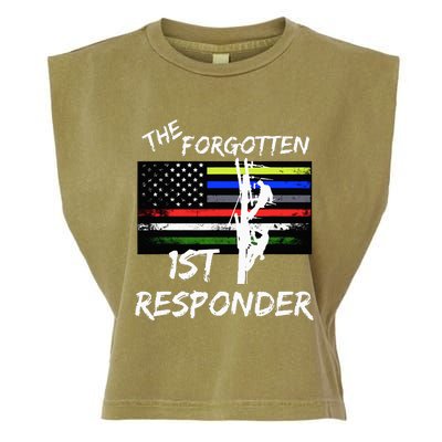 The Forgotten First Responder Tribute To Electrical Lineman Garment-Dyed Women's Muscle Tee