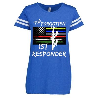 The Forgotten First Responder Tribute To Electrical Lineman Enza Ladies Jersey Football T-Shirt